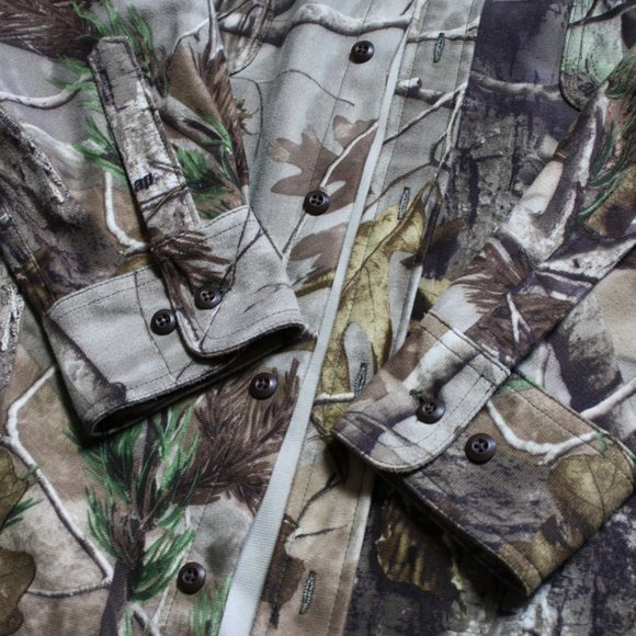 Cabelas Shirt Long Sleeve Mens Large Camo Button Down Hunting Outdoors Flannel - Picture 5 of 6